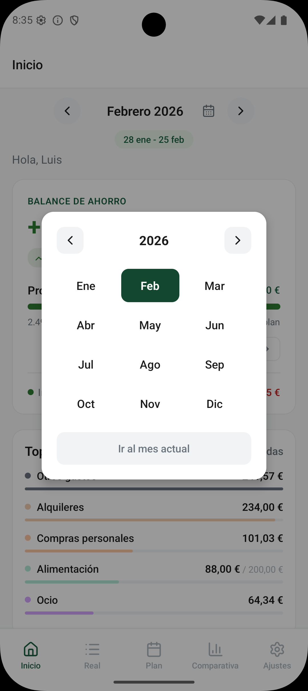 Navegación por meses